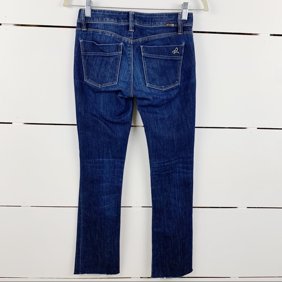 DL1961 Cindy Raw Hem Slim Boot Cut Jeans Dark Wash Denim Size 24 00 Cotton Poly - Picture 6 of 13